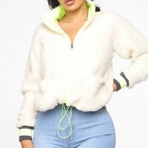 Fashion Nova Neon Fuzzy Jacket